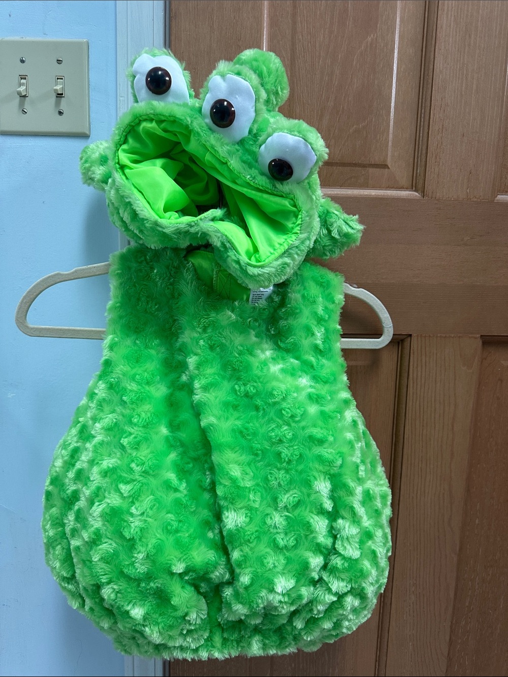 Toddler Green Plush Alien Costume Onesie